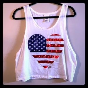 4th of July Cropped Muscle Tank